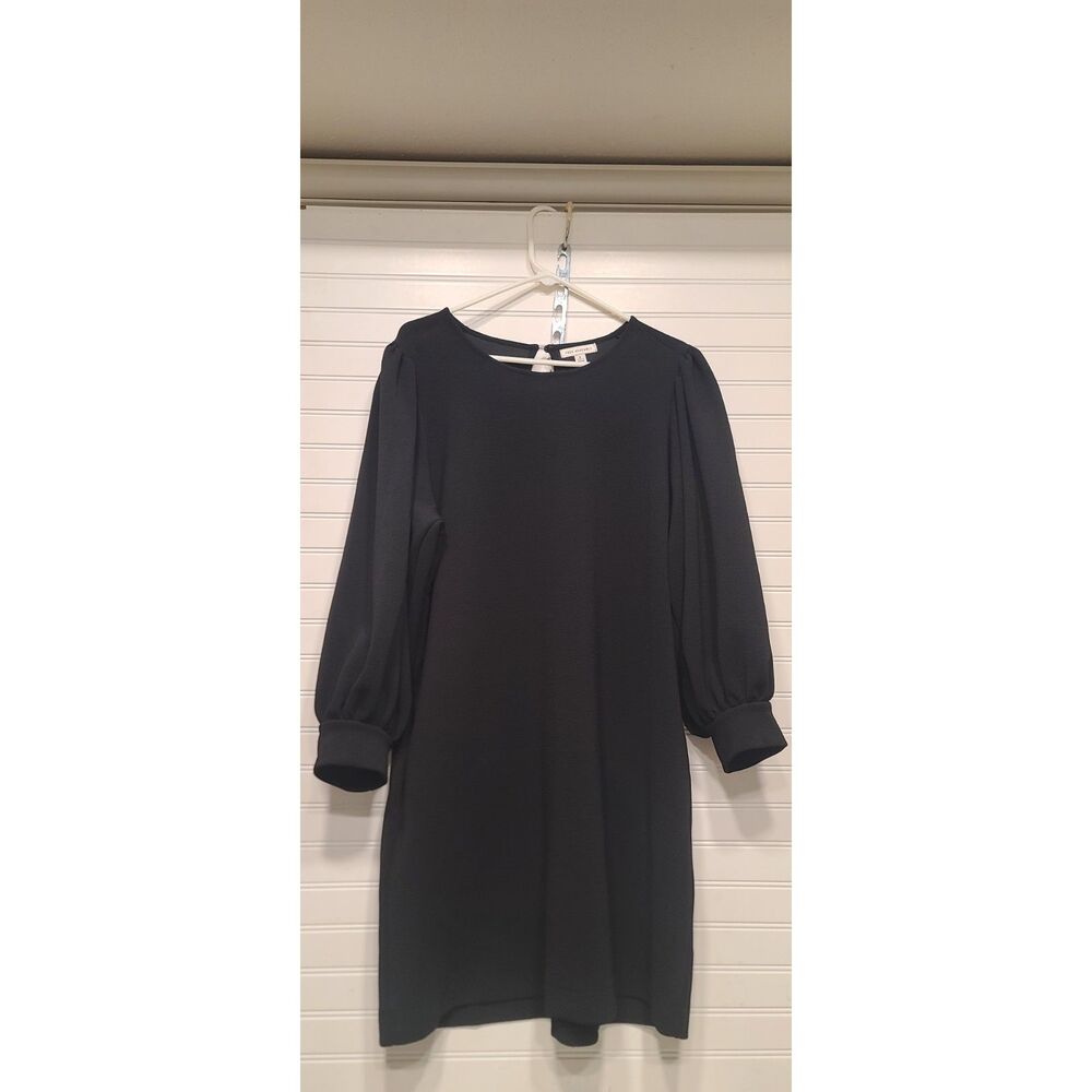 Free Assembly Black Long-Sleeve Mini Dress W/Puff Sleeves Size XL